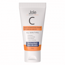 Легкий сонцезахисний крем з вітаміном С Jole Daily Hydrating Cream SPF UVB 50 UVA 25 50г