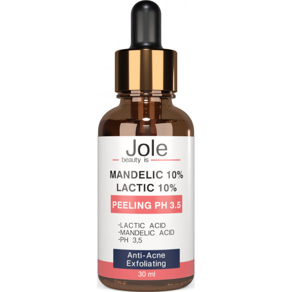 Пилинг с миндальной и молочной кислотами Jole Mandelic 10%+Lactic 10% Peeling pH 3,5 30ml