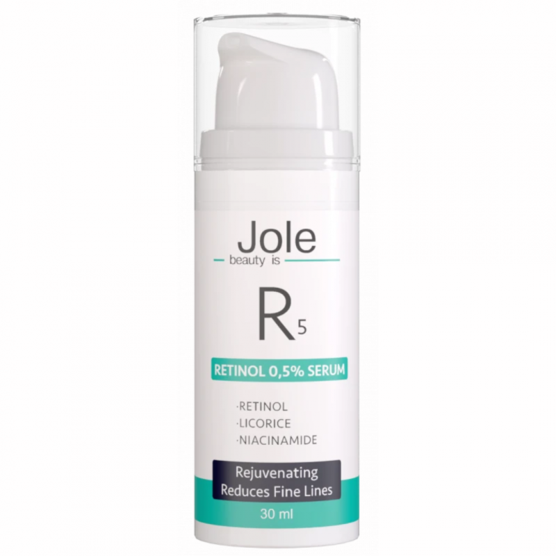 СЫВОРОТКА С РЕТИНОЛОМ 0,5%, НИАЦИНАМИДОМ И ЦЕНТЕЛЛОЙ Jole Retinol 5 Serum 30ml