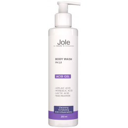 Гель для душу з азелаїновою та мигдалевою кислотами Jole Body Wash AHA Acids Gel 250ml pН 3.8 250мл