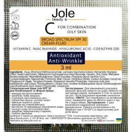 Солнцезащитный крем-флюид для жирной и комбинированной кожи Jole SPF 30 - 3 ml
